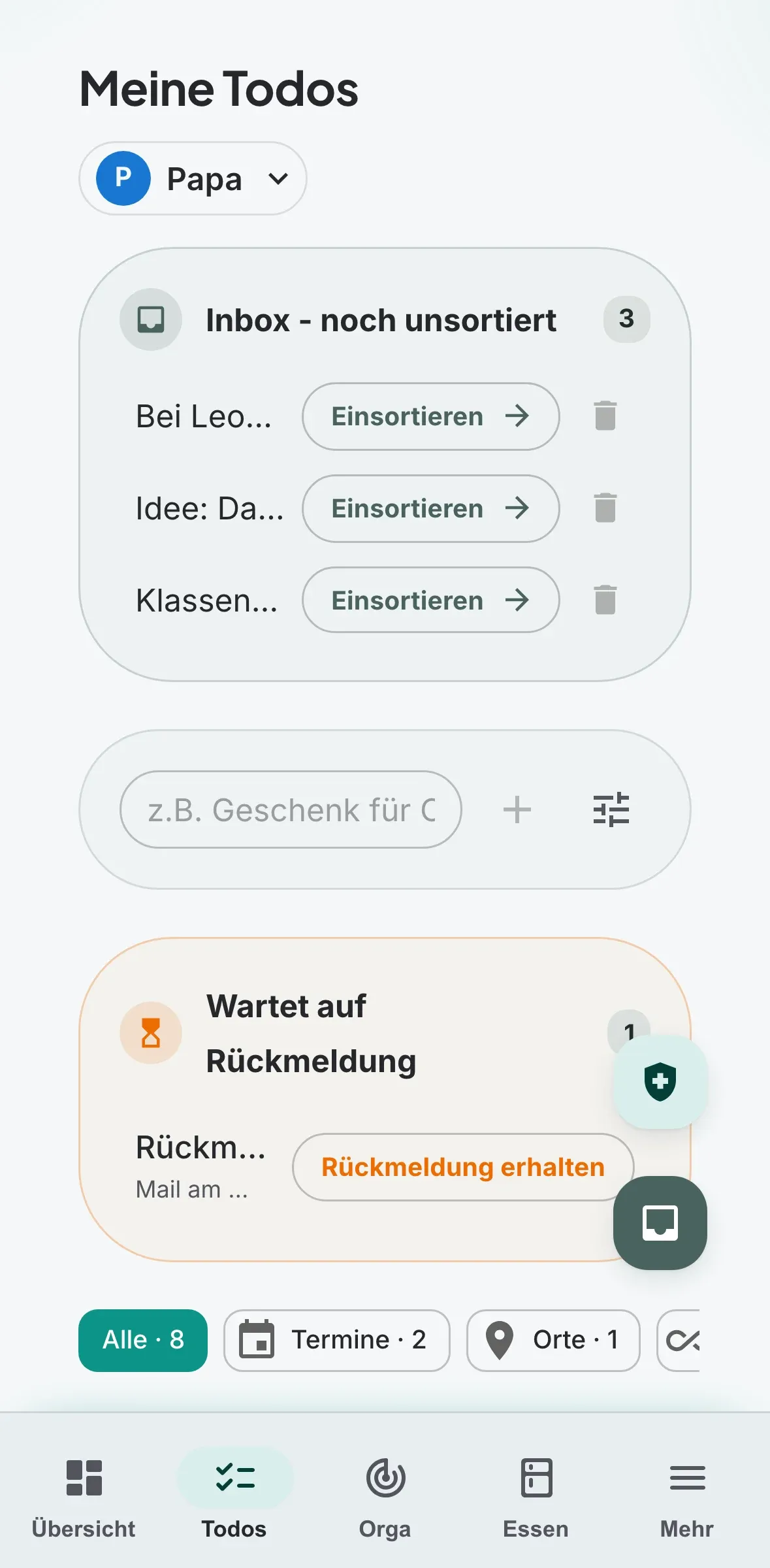 Meine Todos in WeDoHome auf dem Handy